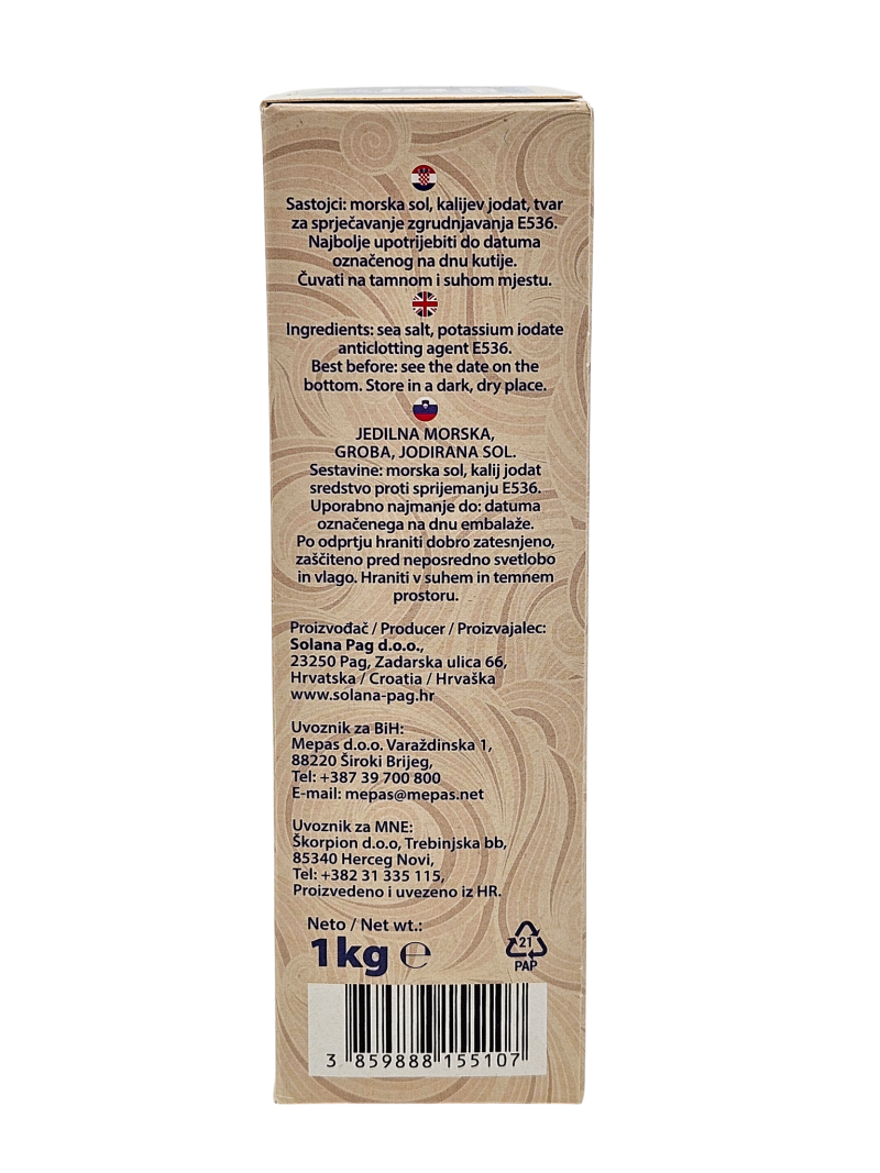 Krupna morska sol, kutija 1kg - Slika 3