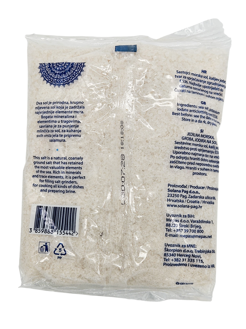 Krupna morska sol - 1 kg, PVC vrećica - Slika 2